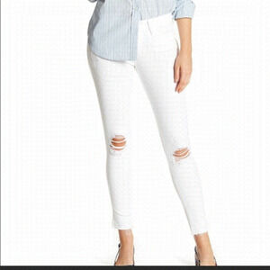 𝅺frame Le Skinny de Jeanne white distressed Crop size 26